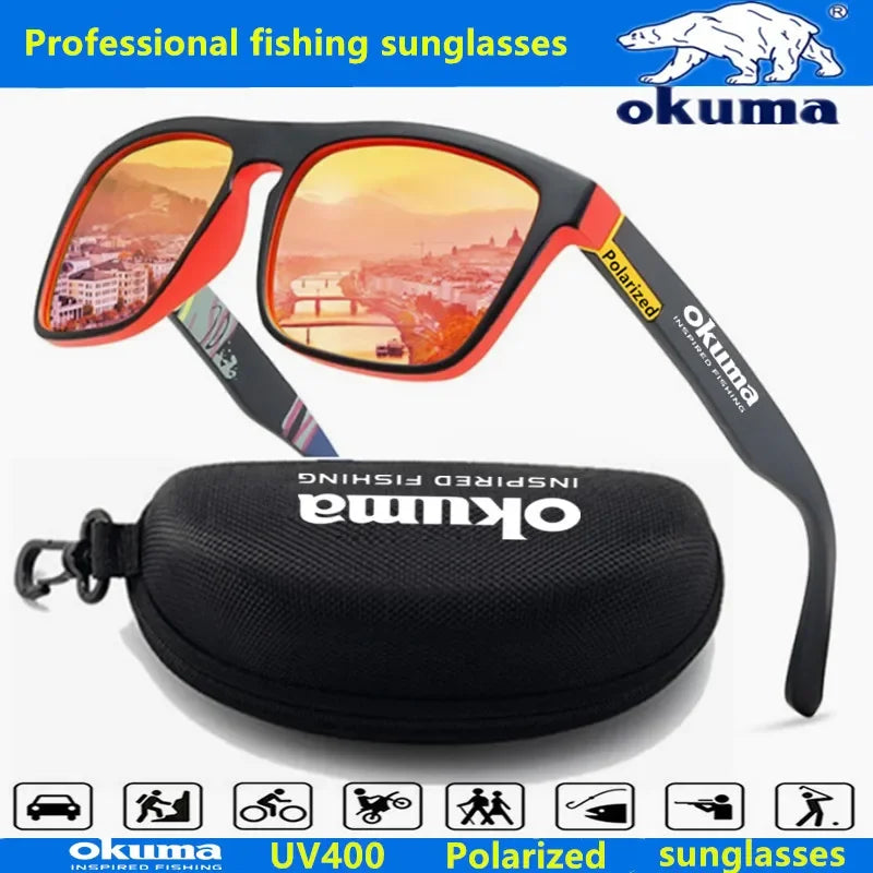 Okuma-Óculos de sol polarizados para homens e mulheres, caça ao ar livre, pesca, condução, bicicletas, caixa opcional, UV400